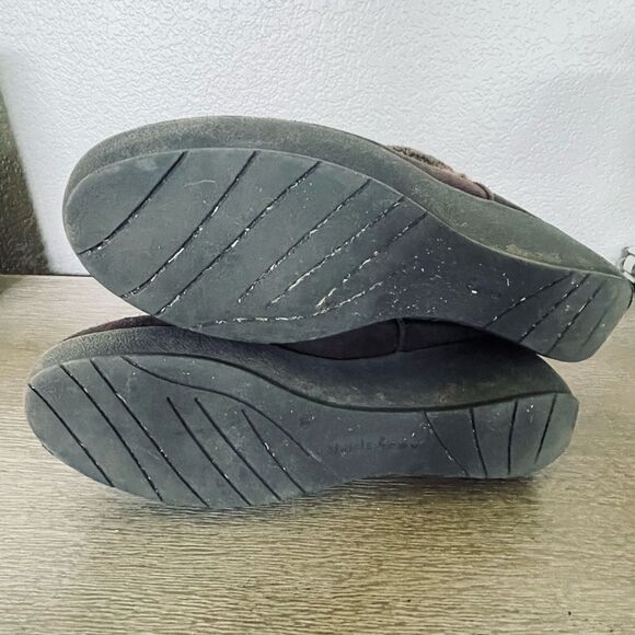 Easy Spirit Brown Suede Leather Sherpa Winter Boots 10 - Picture 8 of 8